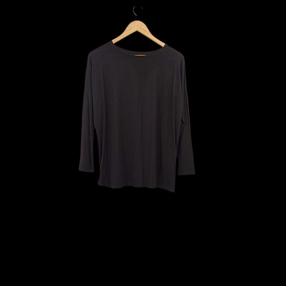 Quince Women Cotton Modal Relaxed Long Sleeve Tee Sleeved Top Black S